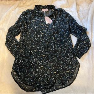 Philosophy sheer floral button down blouse - NWT